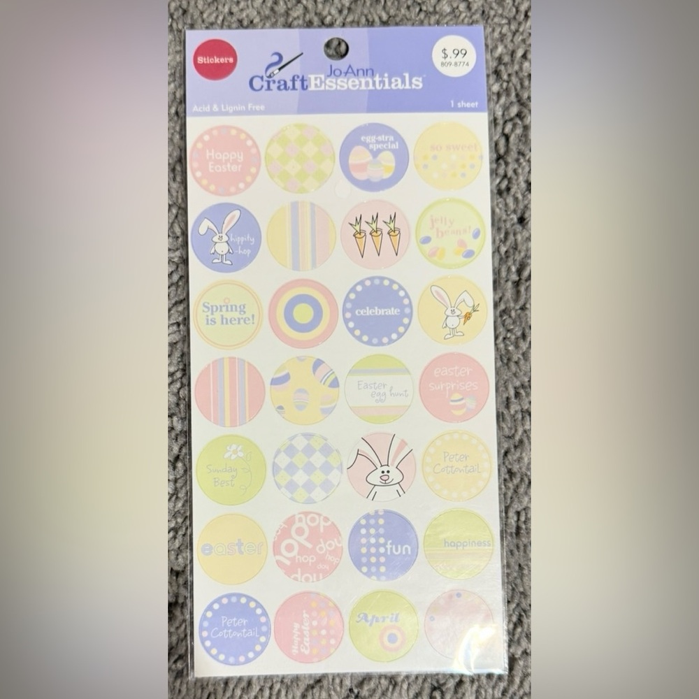 $1 Essentials Easter Sticker Sheet - Multicolor $1 WITH ANY $10 ORDER OR MORE